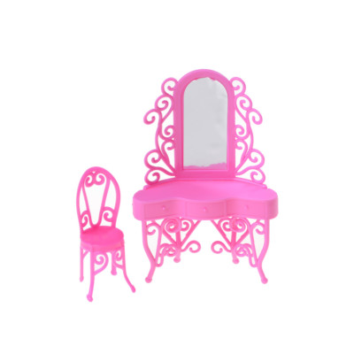 1Set Plastic Dresser with Mirror For Dolls Home Decor Girls Gift SP