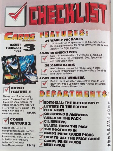 Cards Illustrated #3 | Wolverine Cover (Feb, 1994) Good Condition - Bild 3 von 3