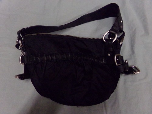 DKNY Black Small Shoulder Purse W Silver Tone Accents - Picture 3 of 4