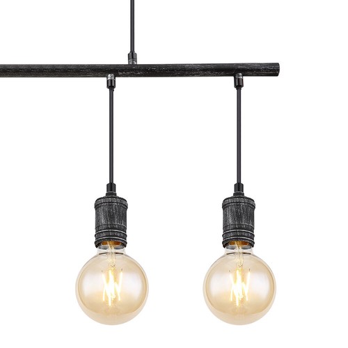Hängelampe Pendelleuchte Esstischleuchte 4 flammig Industrial Lampe grau H 120cm - Bild 10 von 10