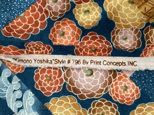 Vtg Print Concepts "Kimono Yoshika" Coordinated Sewing Fabrics 1 + 1.75 yd 42" - Picture 17 of 17