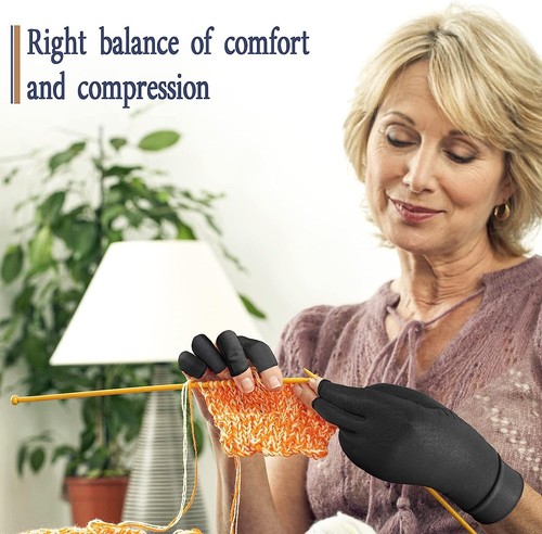 1/2 Paar Kupfer Arthritis Kompression Halb/Vollfinger Handschuhe Handstütze Gelenk - Bild 10 von 12