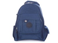 Bag Street Leicht Rucksack Crinkle-Nylon Mittel Damen Herren Reise Dunkelblau