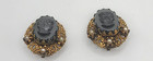 Vintage West Germany Earrings Black Cameo Clip Ons