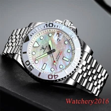 Tandorio 40mm 20ATM MOP Dial NH35A Automatic Watch For Men Sapphire Glass Silver
