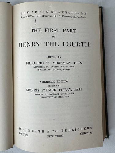 Henry IV Part 1 The Arden Shakespeare D. C. Heath & Co. HC 1917 - Picture 9 of 13