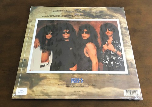 KISS -HOT IN THE SHADE LP - LE Deluxe Foil Cover Galaxy Sea Blue / White Vinyl!~ - Picture 4 of 12