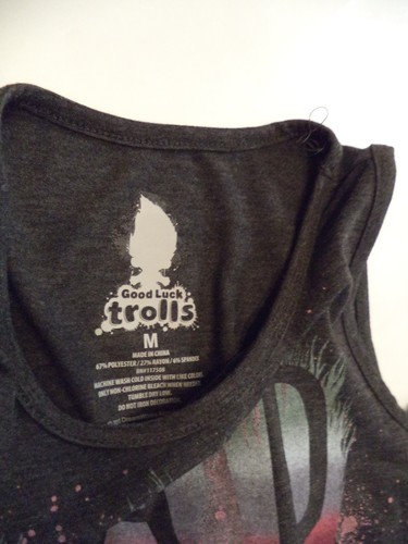 Dreamworks girls Trolls RAD sleeveless graphic skater dress gray choose size M L - Picture 4 of 7