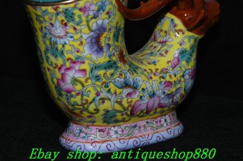 Coupe verre à vin acheter 6 Qing Yongzheng couleur émaillé porcelaine tête de mouton dorée