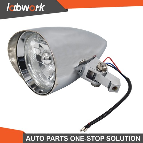Labwork 4.5" Motorcycle Visor Headlight Lamp For Bobber Chopper Chrome - Picture 7 of 13