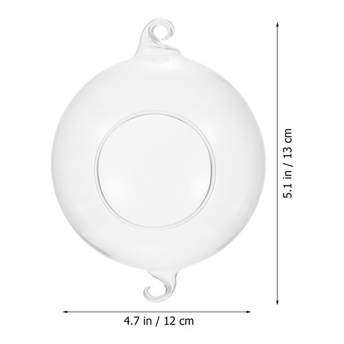 2 Pcs Glasvase Dekorativer Blumentopf Zum Aufhängen Runder Hängender Übertopf - Bild 10 von 12