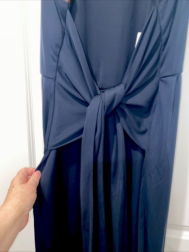 Nuova tuta senza maniche Lauren Ralph Lauren cravatta davanti jersey più 2x blu navy - Foto 8 di 11