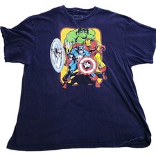 Marvel Avengers T-Shirt Iron Man Captain America Thor Hulk Size 2XL XXL
