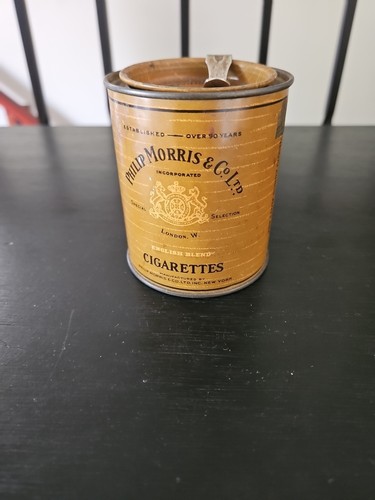 Vintage Phillip & Morris Cigarette Litho Tin