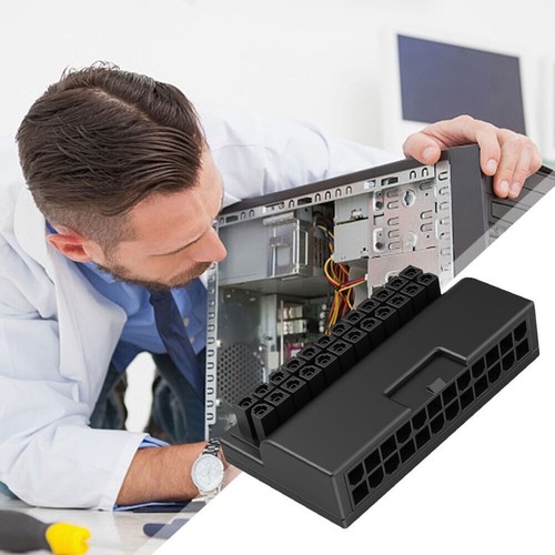 Female ATX 24Pin To 24Pin Male 90 Degree Power Adapter Motherboard Connector DIY - Afbeelding 16 van 18