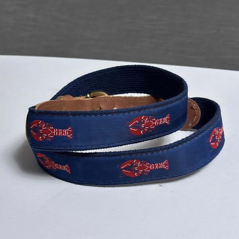 Лобстер ленты сплетенный ремень 32 темно-красный кожаный латуни морской опрятный прибрежный - Изображение 2 из 4