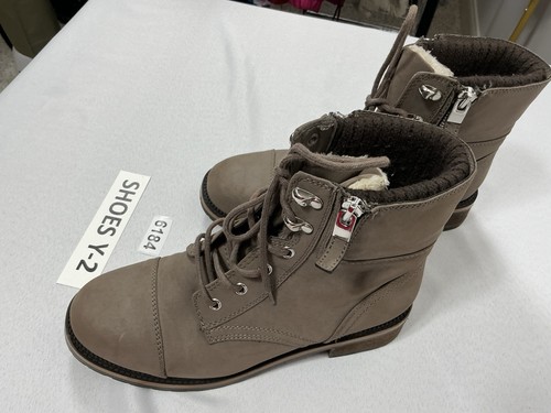 Womans Call It Spring Ankle Boots 8.5 Brown Laceup Lined Zipper Accents - Picture 2 of 10