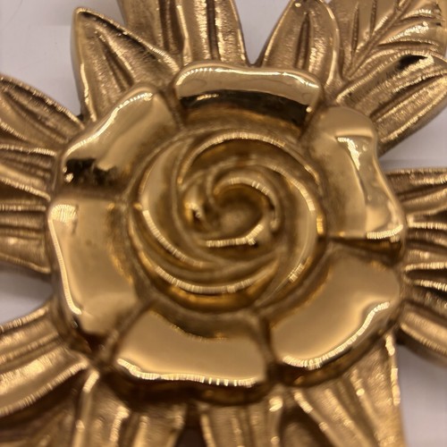 Vintage Brass Flower Trivet Virginia Metalcrafters Carters Grove 1976 - Picture 4 of 8