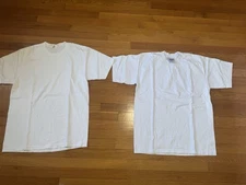 Lot Of 2 Blank White Pro Club Shirts Both Men’s Large Stained FREE SHIPPING