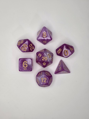 Juego de 7 dados DND de poliedro brillo estrellado rosa cósmico para RPG-Nuevo - Imagen 1 de 2