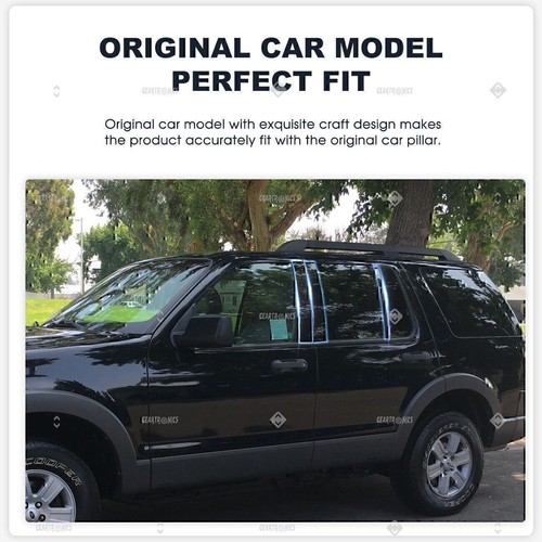 Se adapta a Ford Explorer 2002-2010 postes de pilar negros cubierta de puerta panel moldura 6 piezas - Imagen 4 de 12