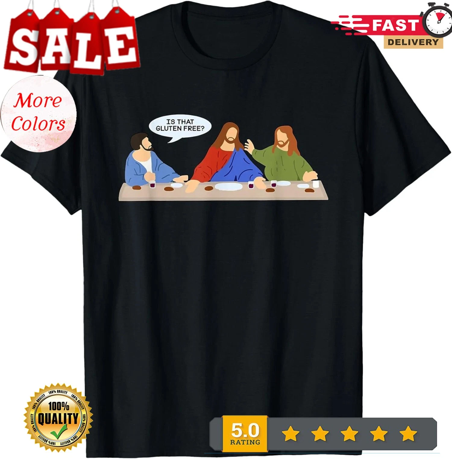 2025 Funny Christian Faith Gluten Free Religious T-Shirt