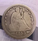 1853 25C Arrows and Rays Liberty Seated Quarter VG