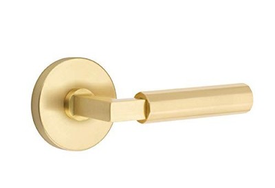 Emtek Select Passage, L-Square Stem, Faceted Lever, Satin Brass LH