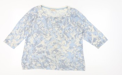Marks and Spencer Damen Pullover Pulli Blau Blumen Größe 16