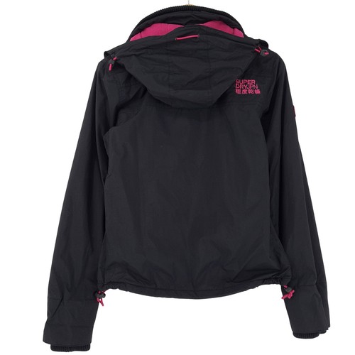 Superdry Chaqueta Mujer Cortavientos Abrigo Casual Negro Capucha Talla XS - Imagen 3 de 8