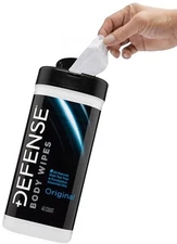 Defense Soap Body Wipes 40 Count with All Natural Tea Tree Oil | Post Workout,