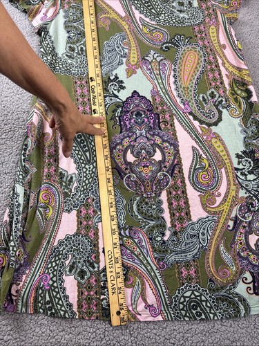 SOMA COOL NIGHTS SHORT SLEEVE SLEEPSHIRT Boho paisley green Size M - Picture 6 of 10