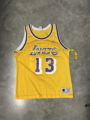 Vintage Champion NBA Los Angeles Lakers #13 Wilt Chamberlain Jersey Yellow 44 L - Picture 4 of 7