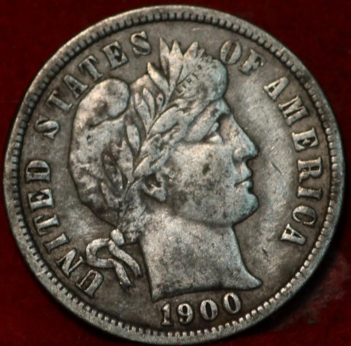 1900 Philadelphia Mint Silver Barber Dime - Picture 1 of 2