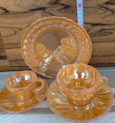 Vintage Fire King Anchor Hocking Set mit 2 Kaffeetassen