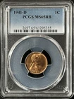 1941-D  1C RB Lincoln Wheat One Cent  PCGS MS65RB  61295355