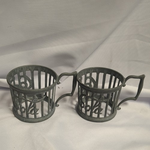 2er Set Vintage Coca Cola Glas Getränkehalter