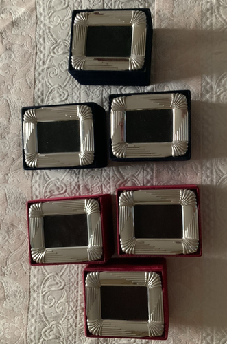 Set n.6 Scatola Portagioie Velluto n.3 Rosso n.3 Blu Metallo lucido e vetro - Foto 11 di 11