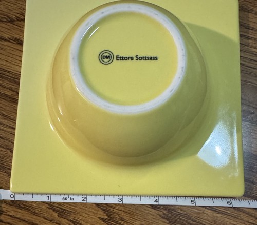 ETTORE SOTTSASS Squared Circle Bowl Italy MOMA Post Modern Ceramic Milan Expo - Picture 4 of 5