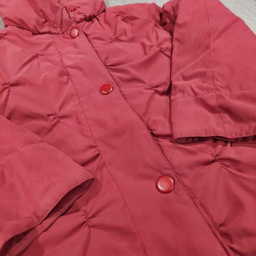 Utex Daunen Bettdecke Puffer Mantel Damen M Ziegelrot Winter Druckknopf Reißverschluss vorne Vintage - Bild 6 von 23