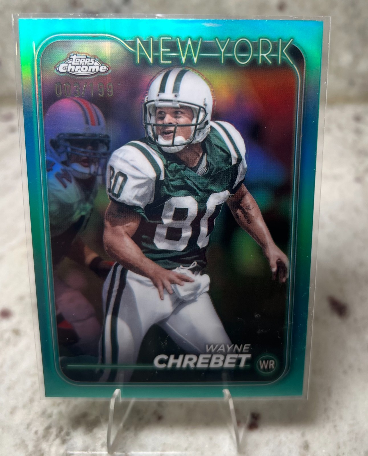 2024 Topps Chrome WAYNE CHREBET Aqua Refractor /199 - #149 New York Jets