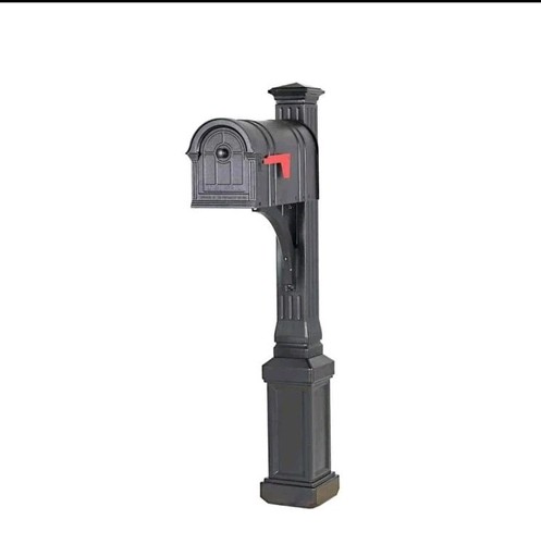 Postal PRO Manchester Black Steel and Aluminum Post Mount Mailbox - Picture 7 of 7