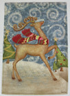Reindeer Small Outdoor Garden Flag 12"x18" Snow Flakes Christmas Sharla Futto