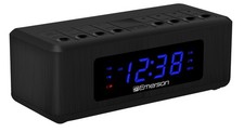 Emerson CK2023AM/FM Dual Alarm Clock Radio with 0.6" Blue LED Small, Black
