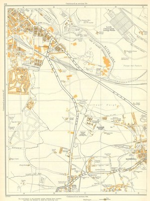 LEEDS Rothwell Haigh Carlton Robin Hood Stourton Kiddow Spring 1935 old map