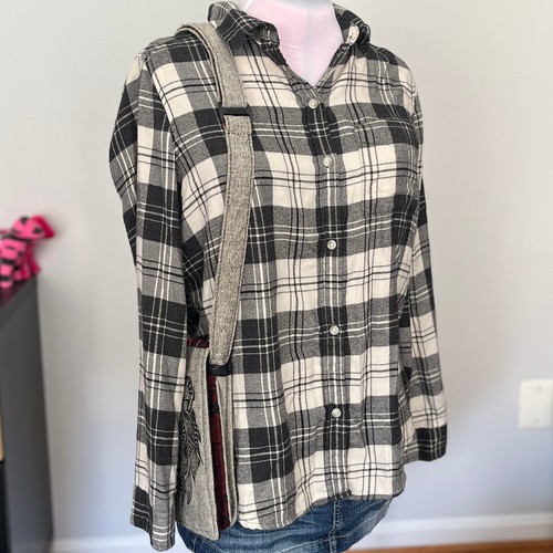 American Eagle | Soft Boyfriend Fit schwarz-weißer Flanell | Damen Größe M - Bild 1 von 11