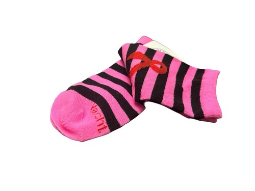 Breast Cancer Awareness Women’s Pink Socks Size 9-11 Red Ribbon Yaht & Smith New - Picture 5 of 6