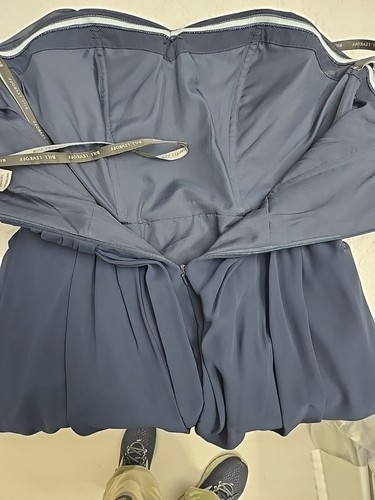 Bill Levkoff Dresy Dress Womens 10 Navy Blue Built-In Bra Empire Waist Short - Picture 5 of 5
