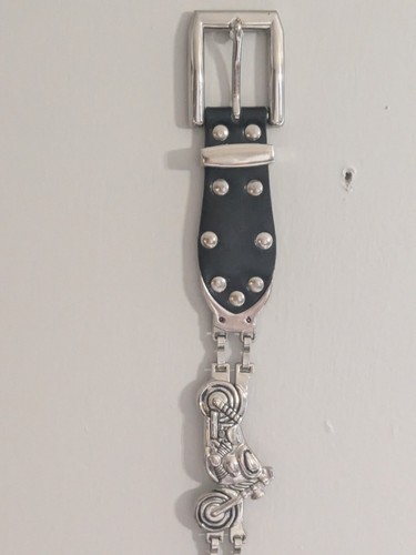 New Leather Studded Motorcycle Chain link Biker Belt Women's Large