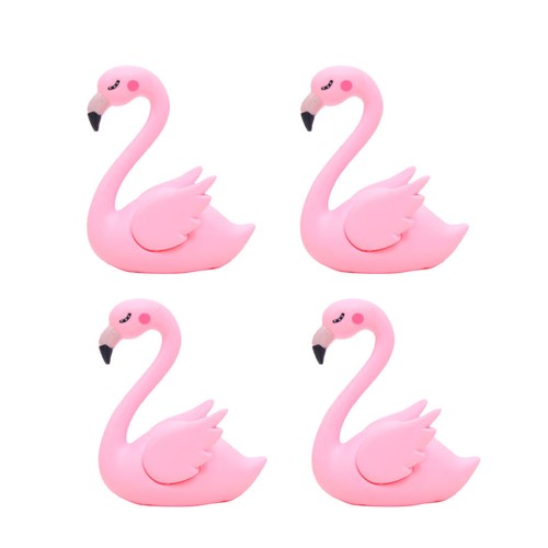 4 Pcs Tropical Party Decorations Cake Decorating Car Flamingo Ornament